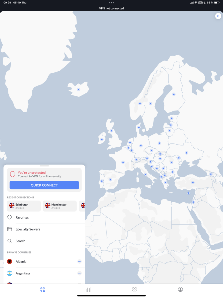 vpn router uk map